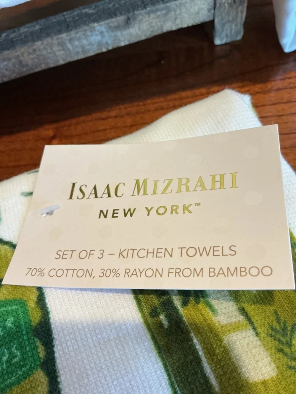 Isaac Mizrahi Pickle Inspired Kitchen Towels featuring crab- Set of 3